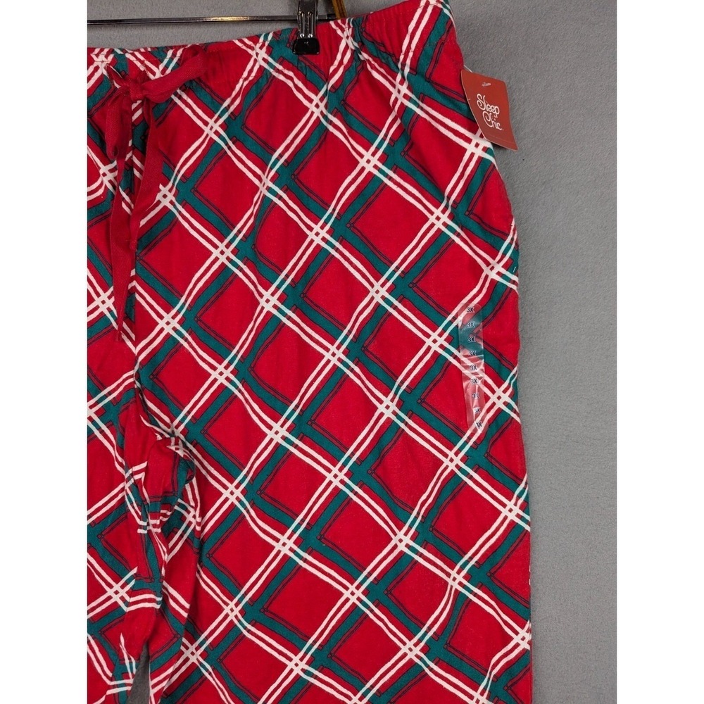 Sleep Chic Pajama Pants Women's Sz 3X Bias Red Plaid Lounge Christmas PJ Bottom - Picture 3 of 13